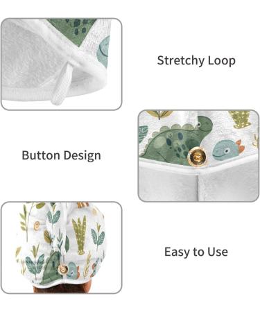 Buy Dinosaurs Plants Hair Towel 2 Pack - Super Absorbent Quick Dry Hair Turbans for Women & Girls | International Shipping Available - Buy Online on GoSupps.com