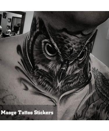 Sexy Black Owl Waterproof Temporary Tattoo Sticker - Body Art Removable Paper (20*30cm) - Buy Online on GoSupps.com
