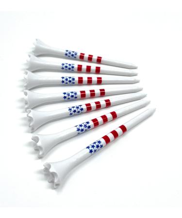 NorthPointe 3  USA Stars and Stripes American Flag Golf Tees Plastic - 100 Tees in Bulk  Patriotic