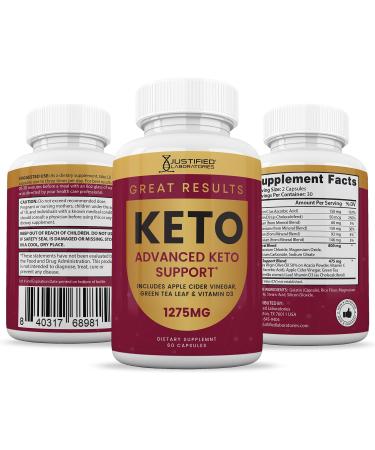 Justified Laboratories Great Results Keto ACV Pills 1275MG Formulated with Apple Cider Vinegar Keto Support Blend 60 Capsules (5 Bottles) - Buy Online on GoSupps.com
