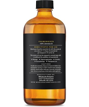 Calendula Oil by Wholesale Botanics Lightweight Aromatic Oil for DIY Skincare Massage & Aromatherapy | Vegan & Cruelty Free (16 Fl.Oz.) - Buy Online on GoSupps.com