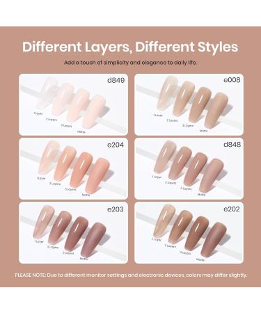 Beetles Jelly Gel Nail Polish Set 6 Neutral Nude Colours Translucent Brown Sheer Pink Soak Off UV Gel-DIY Nail Art Manicure Gifts for Women Girls - Buy Online on GoSupps.com