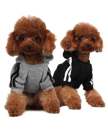 Fashion dog hoodie dog clothing streetwear pure cotton sweatshirt dog cat puppy small medium -sized fashion outfit (gray/black s) gray/black s