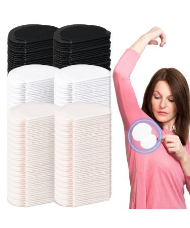Bonuci 360 Pcs Underarm Sweat Pads Disposable Armpit Sweat Pads for Women and Men Non Visible Comfortable Unflavored Adhesive Sweat Pads Fight Hyperhidrosis for Non Sweat Armpit Protection  3 Colors