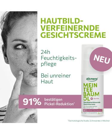  Alkmene alkmene My Tea Tree Oil Face Cream 2 x 50ml Blemish Reduction Confirmed to 91% - Natural Vegan & Climate Neutral Tea Tree Oil - 24 Hour Moisturizer for - Buy Online on GoSupps.com