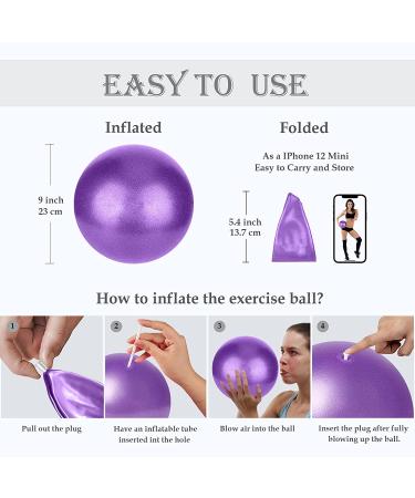 9 Inch Small Purple Pilates Ball - Core Training & Physical Therapy Tool for Yoga & Workout - Improves Balance - Buy Online on GoSupps.com