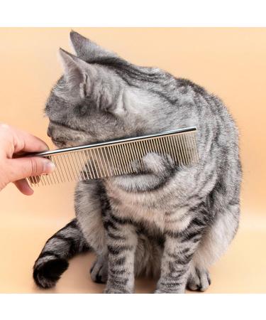 Metal Dog Combs for Grooming 2PCS Metal Stainless Steel Dog Grooming Comb Cat Comb Silver Pet Comb Suitable for Dog Cat Pet Fur Detangling - Buy Online on GoSupps.com