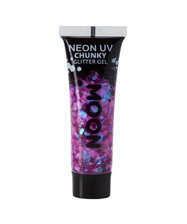 Neon UV Face & Body Chunky Glitter Gel - 12ml - Purple