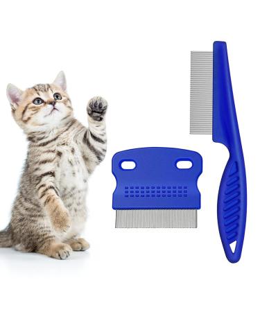 Flea comb for cats 2 pieces of lice comb dust ridge for cats dogs effectively against fleas & lice professional floh comb for dog & cat short hair cat - Buy Online on GoSupps.com