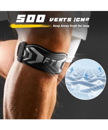 FREETOO Patella Tendon Knee Strap - Shock-Absorbing Knee Brace for Men & Women - Knee Pain Relief Support for Sports - Black L/XL - Buy Online on GoSupps.com