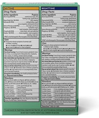 Hyland s Naturals Kids Cold & Cough Day/Night Combo Pack Cold Medicine for Ages 2+ Syrup Cough Medicine + Organic Sleep Calm + Immunity with Chamomile Elderberry & Passion Flower 60 Vegan Gummies - Buy Online on GoSupps.com