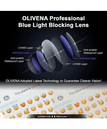 OLIVENA 2Pack Anti Blue Light Glasses - Black Square Oversized Thin Blue Light Blocking Glasses for Women Men - Reduce Eyestrain & UV Glare - Buy Online on GoSupps.com