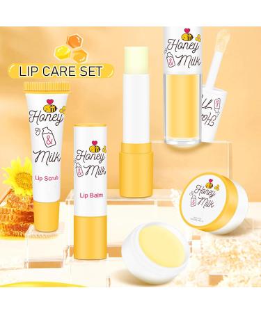 Lip Balm Set Milk Honeybalm Lip Balm Lip Care Moisturizing And Plump Lip Skincare Set - Lip Hydration Exfoliating Minimizing Lip Lines Brightening Lip Repair - Lip Scrub Lip Balm Lip Oil Lip Mask - Buy Online on GoSupps.com
