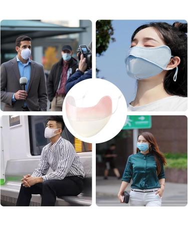 UV Protection Masque - Breathable UV Protection Ice Silk Face Shield Reusable 3D Sun Shield Face Cover for Women Face for Fishing Hiking Cycling Eye Protection Gradient bean paste - Buy Online on GoSupps.com