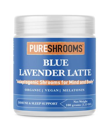 Blue Lavender Tea latte - Relaxing Lavender Milk Tea with Superfoods and Adaptogens - Blue Spirulina Turkey Tail Lion's Mane Mushroom Coconut Milk Powder- Soothe Restlessness - 30 Servings