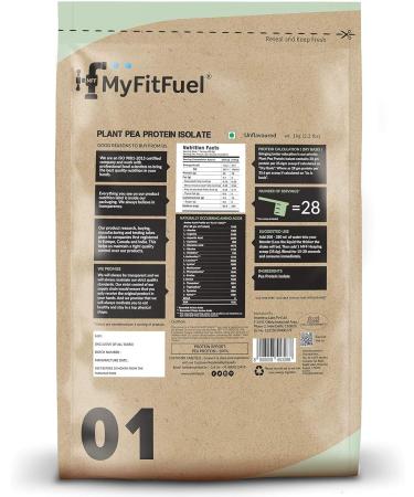 My-Fit-Fuel Clean Plant Pea Protein Isolate (28g Protein 5g BCAA 10.8g EAA) |Easy to Digest | Vegan Plant Protein Powder 1Kg 28 Servings (Unflavoured)  - Buy Online on GoSupps.com