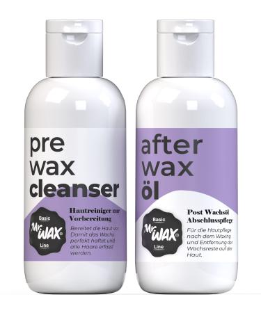 Mr. Wax Set 1x After Wax Oil I 1x Pre Wax Skin Cleanser Aloe Vera 2x150ml (Set of 2 Pre+After)