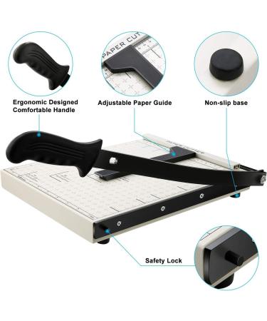 Paper Trimmer  A4 Paper Cutter  Heavy Duty Photo Guillotine Paper Cutter Machine for Office Home Use  12 inch Cut Length  12.5" x 9.8" (Use for A4-B7) White - Buy Online on GoSupps.com