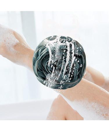 Soft Bath Balls | Rose Large Bath Balls Women & Men Skin Friendly Body Scrubber Soft Shower Balls with Lanyard for Home Blue - Buy Online on GoSupps.com