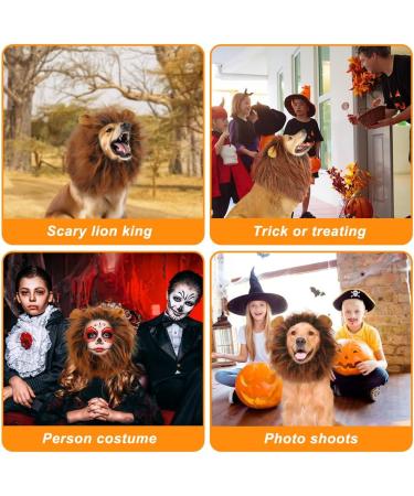 Adjustable Lion Mane Costume for Dogs with Ears - Dark Brown - Buy Online on GoSupps.com