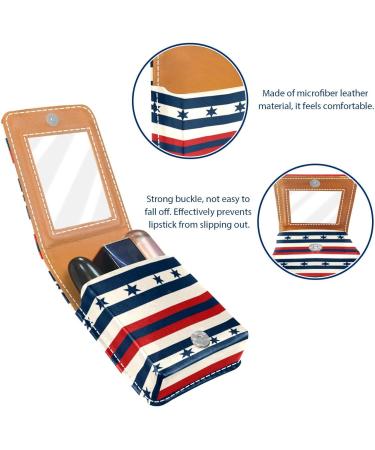 Buy American Stars Leather Lipstick Case - Mini Organizer with Mirror | Ideal Lip Gloss Holder - Buy Online on GoSupps.com