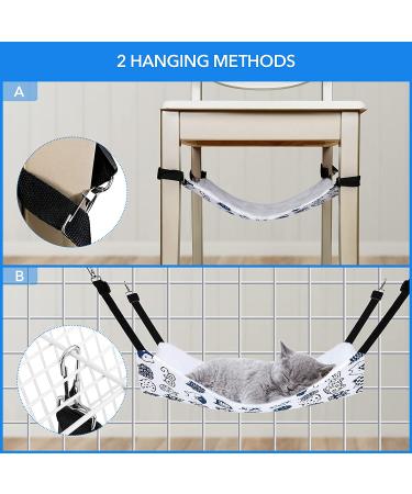 Pedgot 3 Pack Reversible Cat Hammock | Adjustable Straps & Hooks | Double-Sided Pet Cage Bed | Small Animals & Pets | 23.6 x 20 inches - Buy Online on GoSupps.com