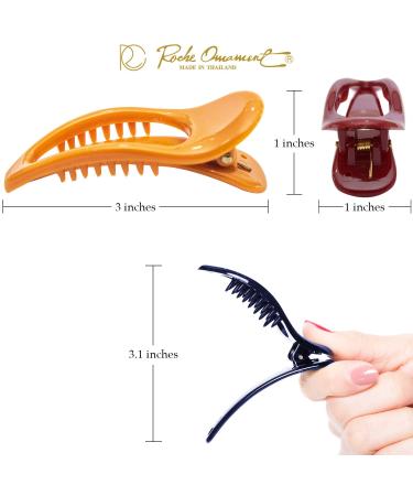 RC Roche Ornament 6 Pcs Womens Classic Alligator Hair Clips - Non-Slip Opening Eyelet Inner Teeth Barrette Beauty Accessory in Multicolor - Premium Plastic Clamp (Pack of 6) - Buy Online on GoSupps.com