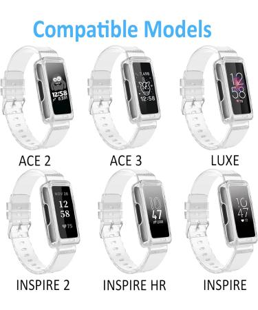 ESeekGo Clear TPU Bands for Fitbit Ace 3/2 & Inspire Series - Rugged Sport Design with Bumper Case - Suitable for Kids and Women - Clear Black+Green (3 Pack) - Buy Online on GoSupps.com