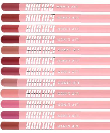 Red lip liner 12 colors of natural creamy longlasting makeup for the face natural lip liner for day night party wedding winter autumn spring offices school date event - Buy Online on GoSupps.com