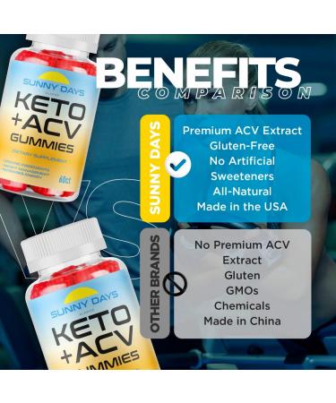 Alapor Sunny Days Keto ACV Gummies - 30 Days Supply of New Sunny Day Plus Apple Cider Vinegar Gummys - Buy Online on GoSupps.com