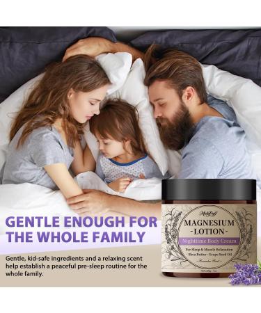 Melopuff Magnesium Lotion for Sleep & Muscle Relaxation - Nighttime Body Cream with Shea Butter & Grape Seed Oil Non-Greasy Fast-Absorbing to Soothe and Relax Lavender Scent Safe for Kids - 7oz - Buy Online on GoSupps.com