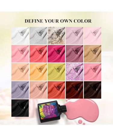 Phoenixy 24 Pcs Autumn Winter Gel Nail Polish Set - White Orange Pink Red Brown Glitter - Soak Off UV Gel with Base Top Coat - Christmas Manicure Gifts for Women - Peachy Pink - Buy Online on GoSupps.com