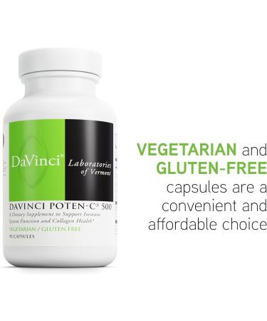 DAVINCI Labs Poten-C 500 - Dietary Supplement to Support Immune System Function & Collagen Health* - with Vitamin C Calcium Magnesium Potassium and More - Vegetarian - Gluten-Free - 90 Tablets - Buy Online on GoSupps.com
