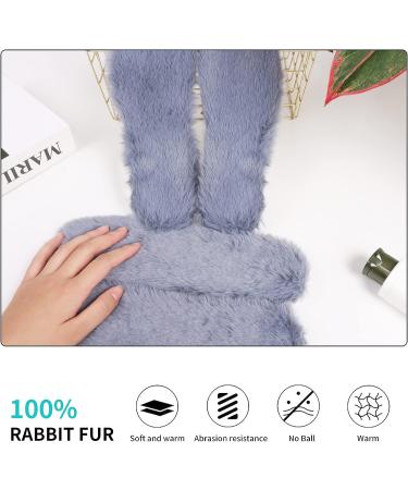 Warm Fur Shoe Insoles - Winter Thick Rabbit Soft Boot Inserts | Women's 6 Grey Long Hair | Comfy Replacement Liner - Buy Online on GoSupps.com