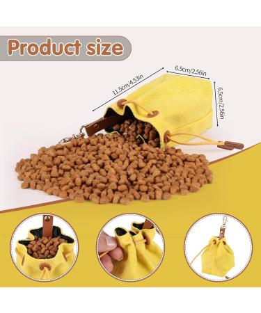 Newofview Dog Treats & Food Storage Bag - Durable Canvas Training Feed Bag with Clip Buckle - Yellow - Buy Online on GoSupps.com