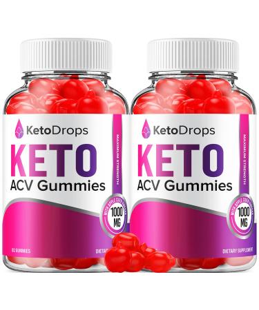 (2 Pack) Keto Drops ACV Gummies - Advanced Formula Drops Keto Plus ACV Apple Cider Vinegar Dietary Supplement Men Women (120 Gummies)