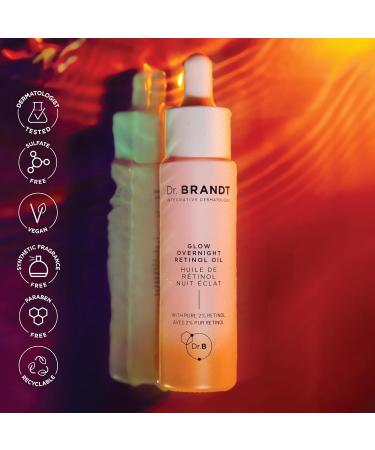 Dr. Brandt Bright This Way Glow Overnight Retinol Oil - Pure 2% Retinol Improves Wrinkles Lines & Skin Texture - 1 fl oz 1 Fl Oz (Pack of 1) - Buy Online on GoSupps.com