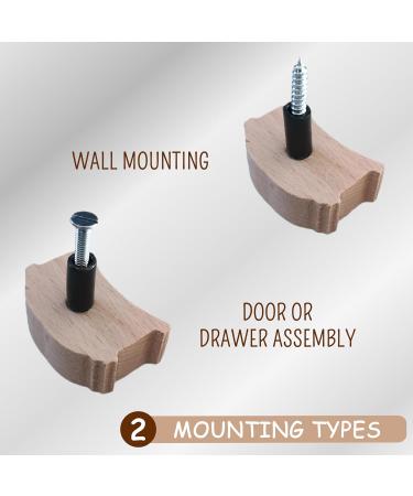 Coffelli Wooden Animal Knobs for Children's Rooms | Fox Design Beech Wood Drawer Pulls for Dressers & Wardrobes - Buy Online on GoSupps.com