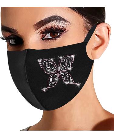 Shop Black Fabric Women s Masks - Reusable Washable Breathable with Rhinestones for Running Cycling Golf & More - Buy Online on GoSupps.com