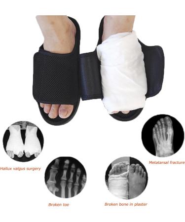 Unisex Open Toe Diabetic Shoes | Extra Wide Arthritis & Edema Footwear | Medical Cast Shoes for Swollen Feet - Black Medium - Buy Online on GoSupps.com