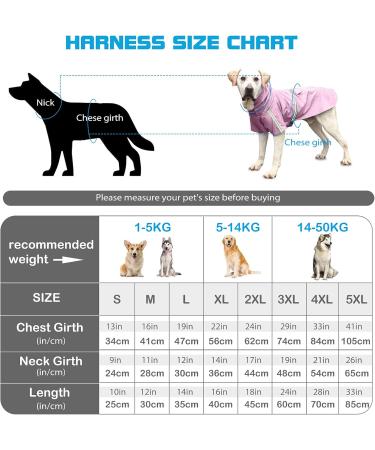 Buy Petcute Waterproof Dog Rain Coat - Windproof Reflective Adjustable Jacket for Small to XL Dogs | Pink 5XL - Buy Online on GoSupps.com