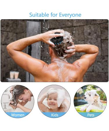 Melliex Shampoo Brush - Silicone Scalp Massage Brush for Men Women Kids & Pets | Wet & Dry Hair Care - Blue & Black - Buy Online on GoSupps.com