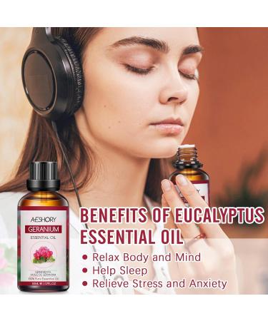 Buy Aeshory Essential Geranium Oil 50ml | 100% Pure Natural Aromatherapy Oil for Diffusing Skin & Hair Care Massage | Therapeutic Quality Fragrance Oils - Buy Online on GoSupps.com