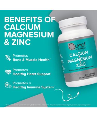 Qunol Calcium 3 in 1 Tablets with Calcium Magnesium & Zinc for Immune Support Bone Nerve and Muscle Health Supplement 270 Count 270 Count (Pack of 1) - Buy Online on GoSupps.com
