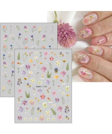 JMEOWIO 9 Sheets Flower Nail Art Stickers Decals Self-Adhesive Spring Summer Floral Letter Nail Supplies Nail Art Design Decoration Accessories - Buy Online on GoSupps.com