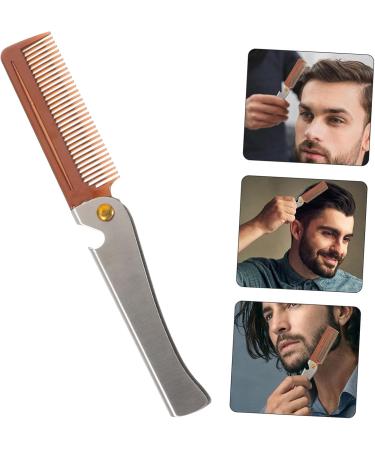 HONMEET Foldable Beard Brush Bottle Opener Beard Shaping Tools For Men Stylish Mens Beard - Buy Online on GoSupps.com
