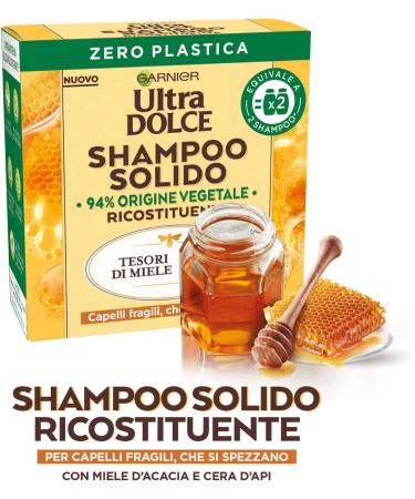  Garnier Garnier - Pack of 3 solid honey shampoos with naturally derived ingredients for brittle hair - 3 solid shampoos of 60g - Buy Online on GoSupps.com