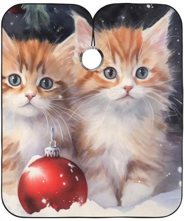 Waterproof Barber Cape - Christmas Cat Pattern & Cheetah Haircut Bib for Men & Women | Unisex Hair Cutting Cape 20 - Buy Online on GoSupps.com