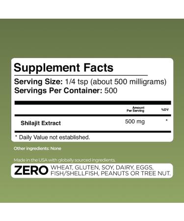 Gade Nutrition Shilajit Extract Powder Concentrated | 250g (8.8 oz), 500mg per Serving (Equivalent to 5,000 mg of shilajit Powder), 500 Servings| Rich in fulvic Acid and Minerals | USA Made - Buy Online on GoSupps.com