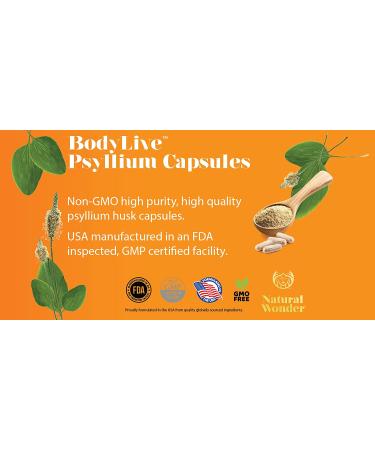 Psyllium Husk Capsules 1450mg - 240 Count for Colon Cleanse & Digestive Health | Non-GMO Fiber Supplement for Regularity, Prebiotic Support, Laxative, Heart Health & Cholesterol - 120 Servings - Buy Online on GoSupps.com